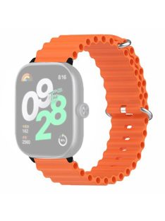   For Xiaomi Redmi Watch 4 Silicone Watch Band Wrist Strap with Alloy Connector - Orange