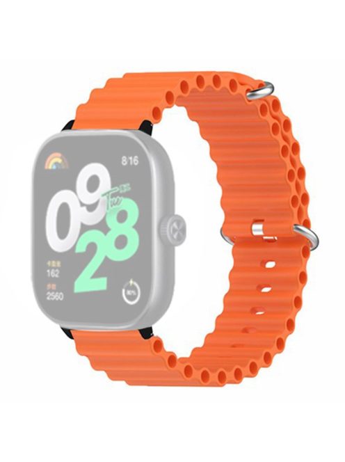 For Xiaomi Redmi Watch 4 Silicone Watch Band Wrist Strap with Alloy Connector - Orange