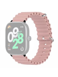   For Xiaomi Redmi Watch 4 Silicone Watch Band Wrist Strap with Alloy Connector - Pink