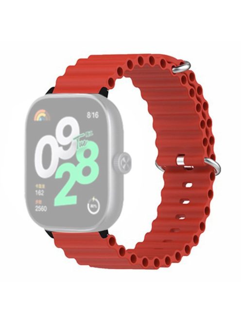 For Xiaomi Redmi Watch 4 Silicone Watch Band Wrist Strap with Alloy Connector - Red