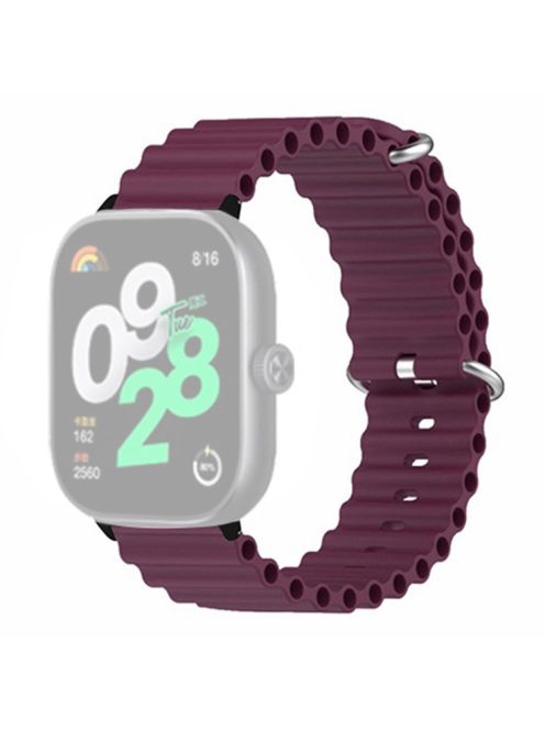 For Xiaomi Redmi Watch 4 Silicone Watch Band Wrist Strap with Alloy Connector - Wine Red