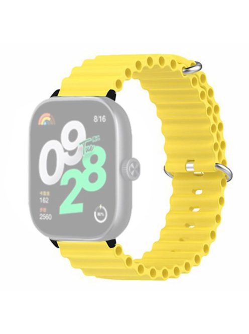 For Xiaomi Redmi Watch 4 Silicone Watch Band Wrist Strap with Alloy Connector - Yellow