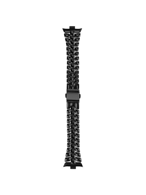 For Xiaomi Redmi Watch 4 Slim Metal Watch Band Strap with Rhinestone - Black