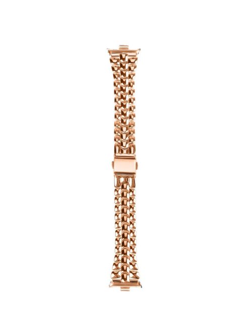 For Xiaomi Redmi Watch 4 Slim Metal Watch Band Strap with Rhinestone - Rose Gold