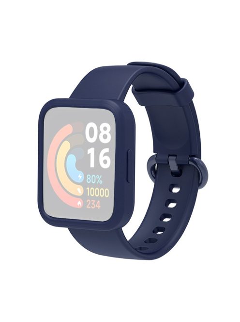 For Xiaomi Redmi Watch Replacement Strap 2-in-1 Watch Band+Watch Case Silicone Watch Band with Buckle - Dark Blue / Navy Blue