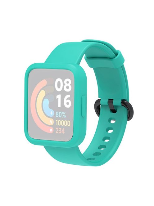 For Xiaomi Redmi Watch Replacement Strap 2-in-1 Watch Band+Watch Case Silicone Watch Band with Buckle - Green / Green