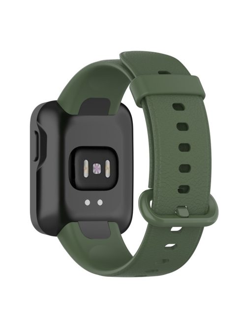 For Xiaomi Redmi Watch Soft Silicone Watch Band Litchi Texture Replacement Wristband Strap Accessories - Midnight Green