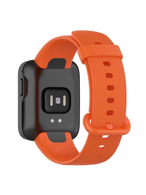 For Xiaomi Redmi Watch Soft Silicone Watch Band Litchi Texture Replacement Wristband Strap Accessories - Orange