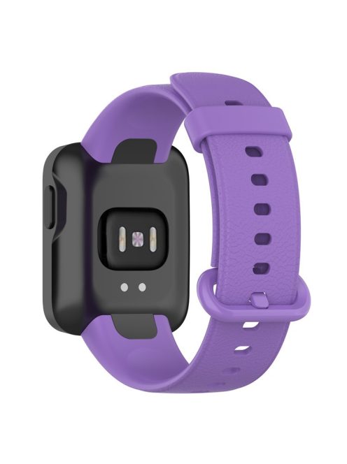 For Xiaomi Redmi Watch Soft Silicone Watch Band Litchi Texture Replacement Wristband Strap Accessories - Purple