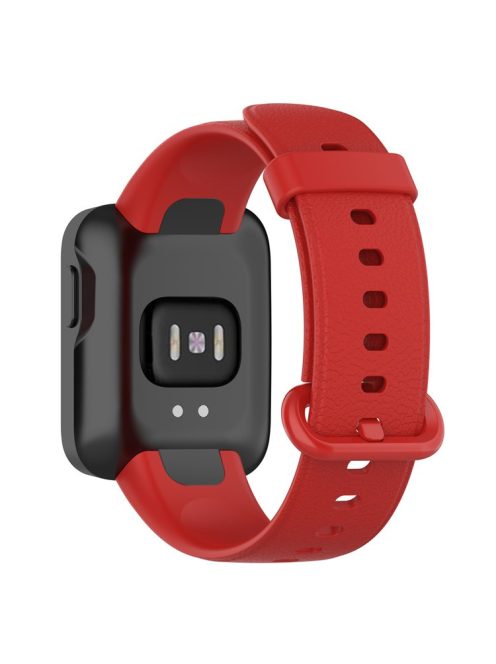 For Xiaomi Redmi Watch Soft Silicone Watch Band Litchi Texture Replacement Wristband Strap Accessories - Red