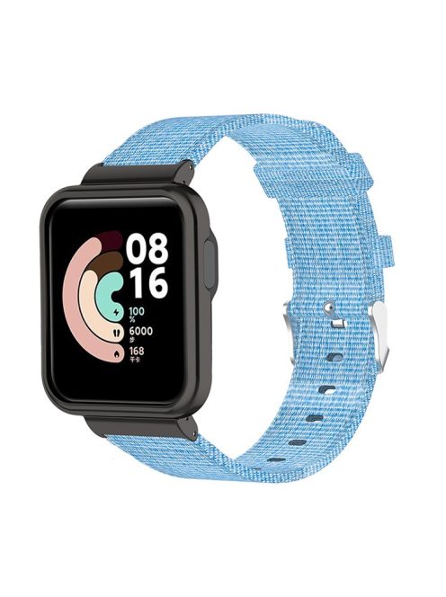 For Xiaomi Redmi Watch/Mi Watch Lite Nylon Canvas Smart Watch Band Adjustable Replacement Strap - Blue