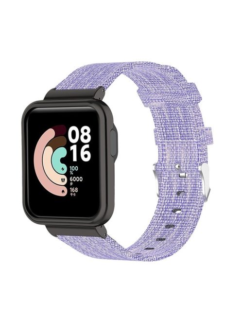 For Xiaomi Redmi Watch/Mi Watch Lite Nylon Canvas Smart Watch Band Adjustable Replacement Strap - Light Purple