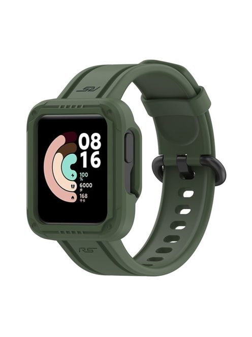 For Xiaomi Redmi Watch/Redmi Watch 2/Mi Watch Lite/Mi Watch Lite 2 Smart Watch Strap Soft Silicone Wrist Band with Watch Case - Blackish Green