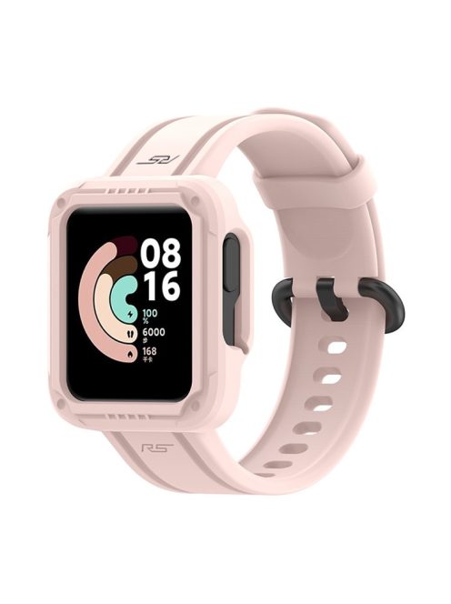 For Xiaomi Redmi Watch/Redmi Watch 2/Mi Watch Lite/Mi Watch Lite 2 Smart Watch Strap Soft Silicone Wrist Band with Watch Case - Pink