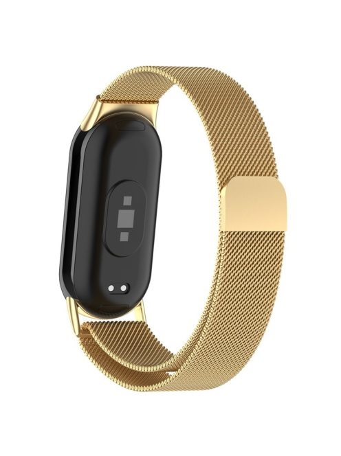 For Xiaomi Smart Band 8 / 8 NFC / 9 NFC / 9 Metal Watch Strap Mesh Style Wrist Band - Gold