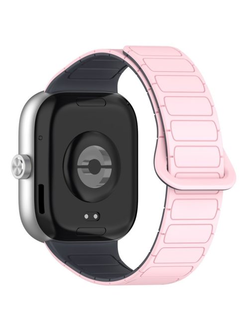 For Xiaomi Smart Band 8 Pro  /  Redmi Watch 4 Magnetic TPU Watch Strap Dual Color Strap - Light Pink+Grey