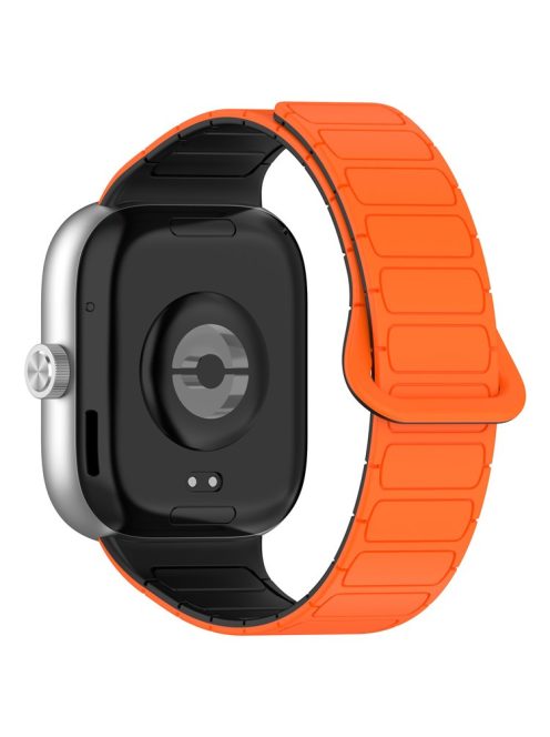 For Xiaomi Smart Band 8 Pro  /  Redmi Watch 4 Magnetic TPU Watch Strap Dual Color Strap - Orange+Black