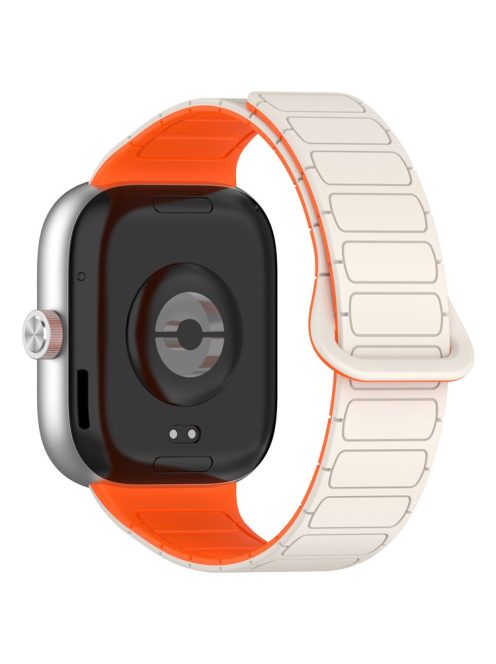 For Xiaomi Smart Band 8 Pro  /  Redmi Watch 4 Magnetic TPU Watch Strap Dual Color Strap - Starlight+Orange