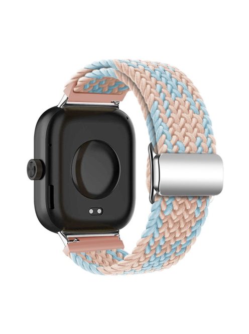 For Xiaomi Smart Band 8 Pro / Redmi Watch 4 Loop Strap Magnetic Buckle Woven Watch Band - Blue+Pink