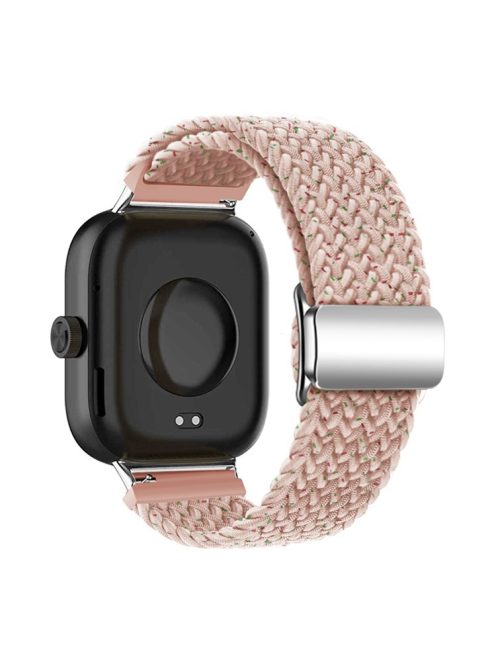 For Xiaomi Smart Band 8 Pro / Redmi Watch 4 Loop Strap Magnetic Buckle Woven Watch Band - Confetti Pink