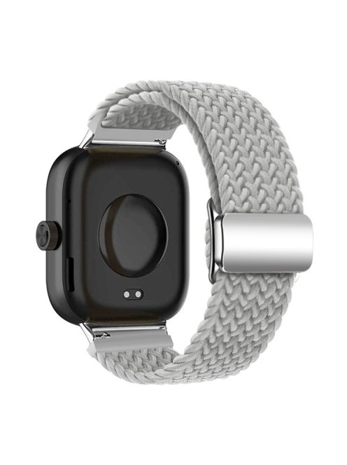 For Xiaomi Smart Band 8 Pro / Redmi Watch 4 Loop Strap Magnetic Buckle Woven Watch Band - Light Grey