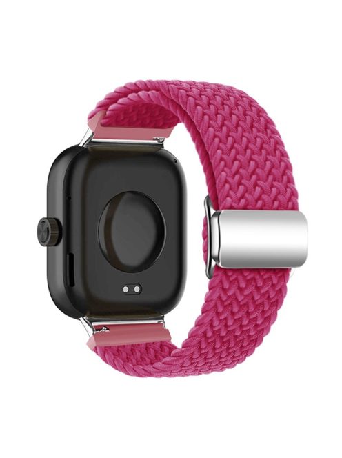 For Xiaomi Smart Band 8 Pro / Redmi Watch 4 Loop Strap Magnetic Buckle Woven Watch Band - Raspberry