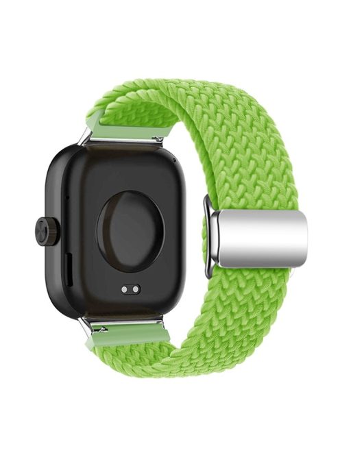 For Xiaomi Smart Band 8 Pro / Redmi Watch 4 Loop Strap Magnetic Buckle Woven Watch Band - Yellow Green