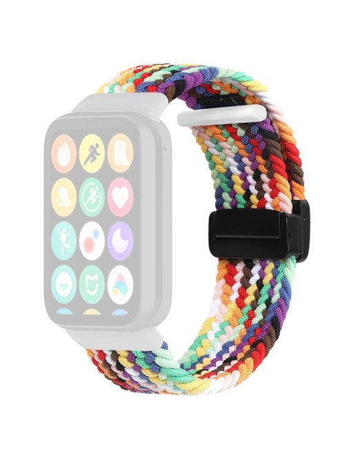 For Xiaomi Smart Band 8 Pro / Redmi Watch 4 Nylon Braided Band Magnetic Buckle Watch Strap - Official Rainbow