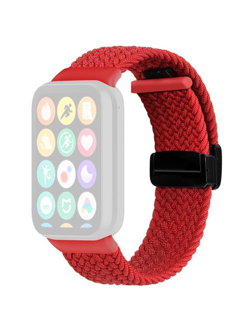 For Xiaomi Smart Band 8 Pro / Redmi Watch 4 Nylon Braided Band Magnetic Buckle Watch Strap - Red