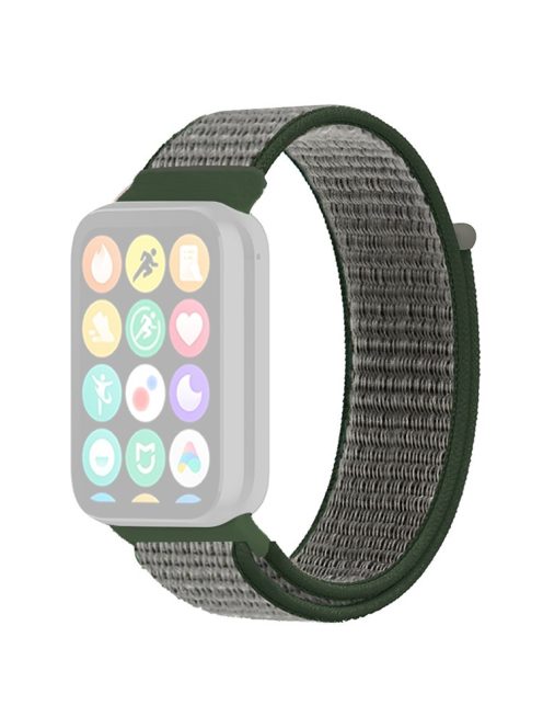 For Xiaomi Smart Band 8 Pro / Redmi Watch 4 Nylon Loop Watch Band Breathable Sport Strap - Dark Olive Green