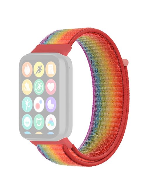 For Xiaomi Smart Band 8 Pro / Redmi Watch 4 Nylon Loop Watch Band Breathable Sport Strap - Rainbow