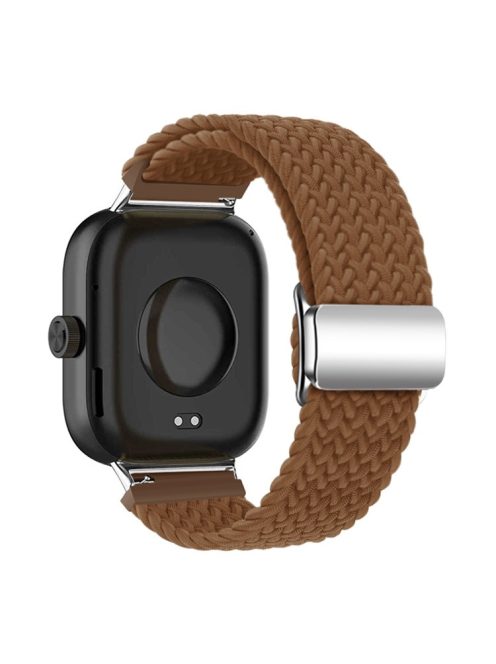 For Xiaomi Smart Band 8 Pro / Redmi Watch 4 Strap Magnetic Buckle Woven Loop Watch Band - Brown