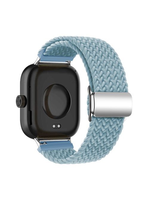 For Xiaomi Smart Band 8 Pro / Redmi Watch 4 Strap Magnetic Buckle Woven Loop Watch Band - Rock Cyan