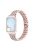 For Xiaomi Smart Band 8 Pro 3 Rows Rhinestone Zinc Alloy Watch Band Women Replacement Strap - Pink Gold+Transparent