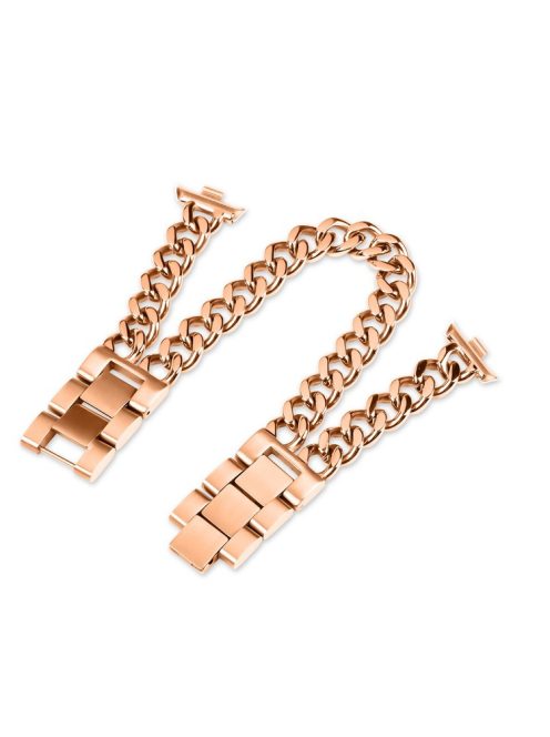 For Xiaomi Smart Band 8 Pro Double-Circle Band Stainless Steel Watch Strap - Rose Gold