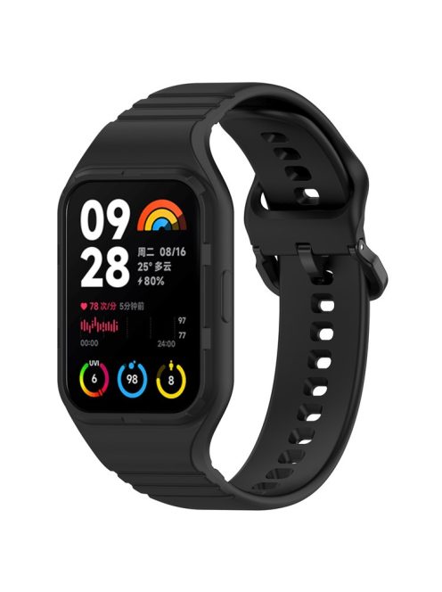 For Xiaomi Smart Band 8 Pro Easily Adjustable Watch Strap Flexible Silicone Wrist Band - Black