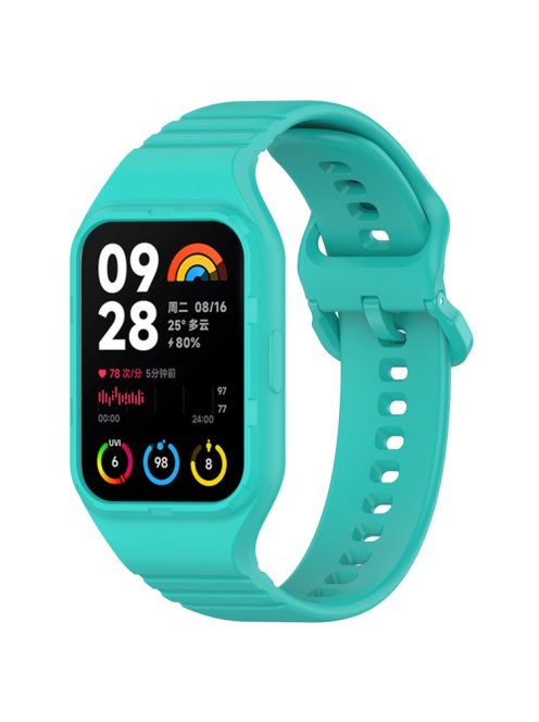 For Xiaomi Smart Band 8 Pro Easily Adjustable Watch Strap Flexible Silicone Wrist Band - Cyan