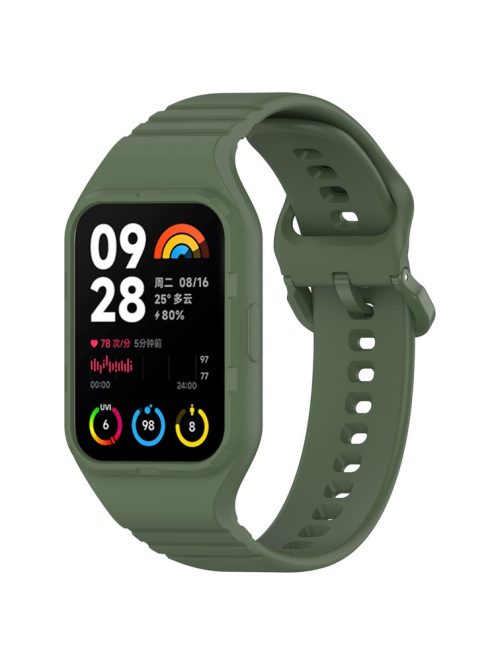 For Xiaomi Smart Band 8 Pro Easily Adjustable Watch Strap Flexible Silicone Wrist Band - Dark Green