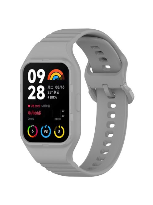 For Xiaomi Smart Band 8 Pro Easily Adjustable Watch Strap Flexible Silicone Wrist Band - Grey