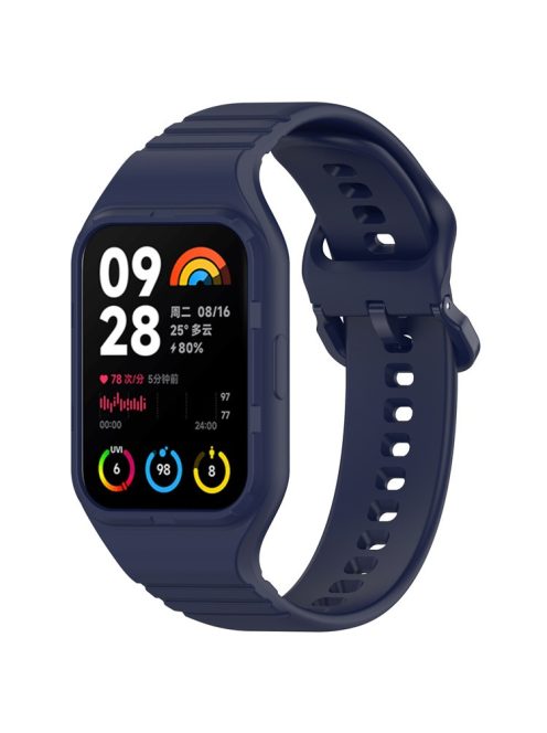 For Xiaomi Smart Band 8 Pro Easily Adjustable Watch Strap Flexible Silicone Wrist Band - Navy Blue