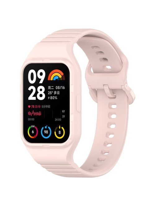 For Xiaomi Smart Band 8 Pro Easily Adjustable Watch Strap Flexible Silicone Wrist Band - Pink