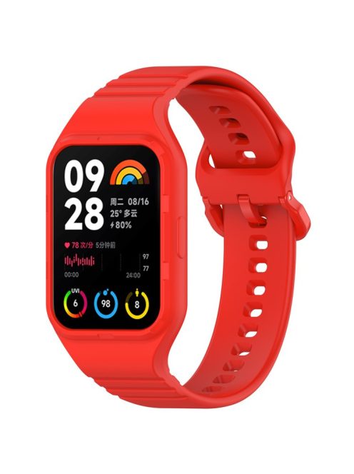 For Xiaomi Smart Band 8 Pro Easily Adjustable Watch Strap Flexible Silicone Wrist Band - Red