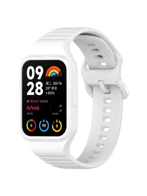 For Xiaomi Smart Band 8 Pro Easily Adjustable Watch Strap Flexible Silicone Wrist Band - White