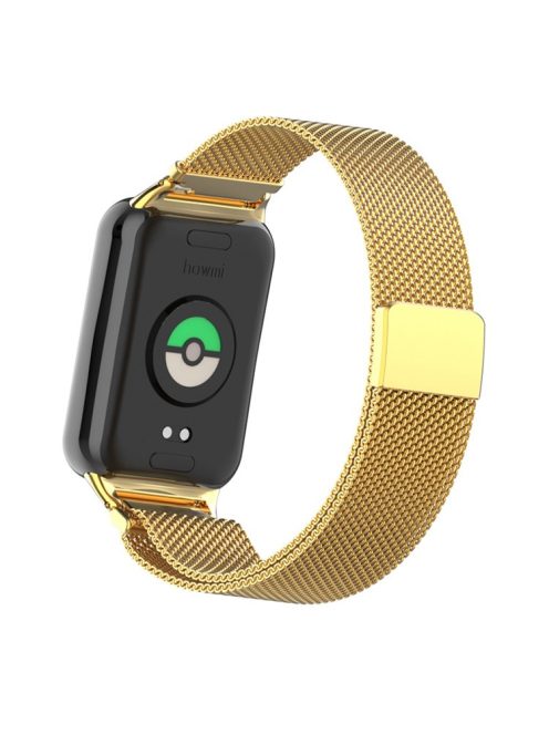 For Xiaomi Smart Band 8 Pro Magnetic Band Stainless Steel Milanese Watch Strap with Connector - Imitation Gold