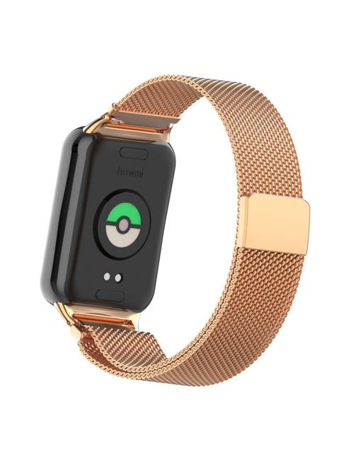 For Xiaomi Smart Band 8 Pro Magnetic Band Stainless Steel Milanese Watch Strap with Connector - Rose Gold