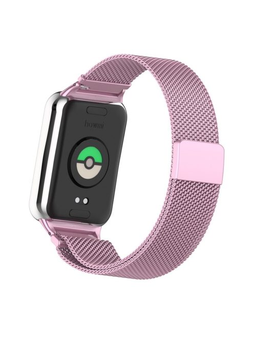 For Xiaomi Smart Band 8 Pro Magnetic Band Stainless Steel Milanese Watch Strap with Connector - Rose Pink