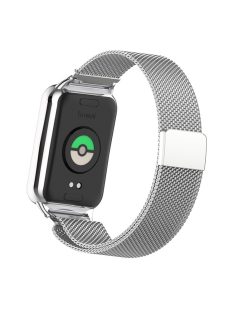   For Xiaomi Smart Band 8 Pro Magnetic Band Stainless Steel Milanese Watch Strap with Connector - Silver