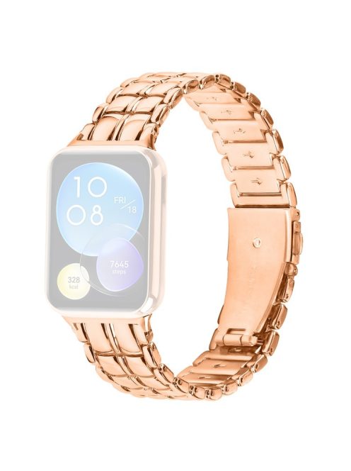 For Xiaomi Smart Band 8 Pro Metal Wrist Band Replacement Smart Watch Strap - Rose Gold