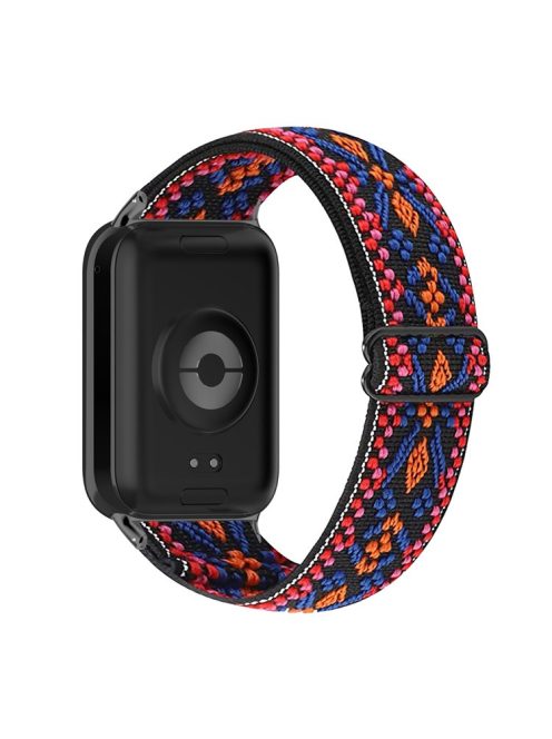 For Xiaomi Smart Band 8 Pro Nylon Braided Watch Strap Quick Release Elastic Watch Band - Pink / Orange