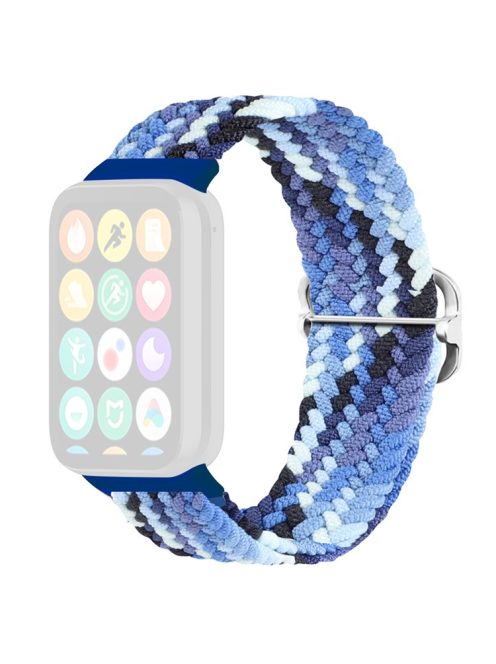 For Xiaomi Smart Band 8 Pro Nylon Watch Band Adjustable Woven Strap - Colorful Blue